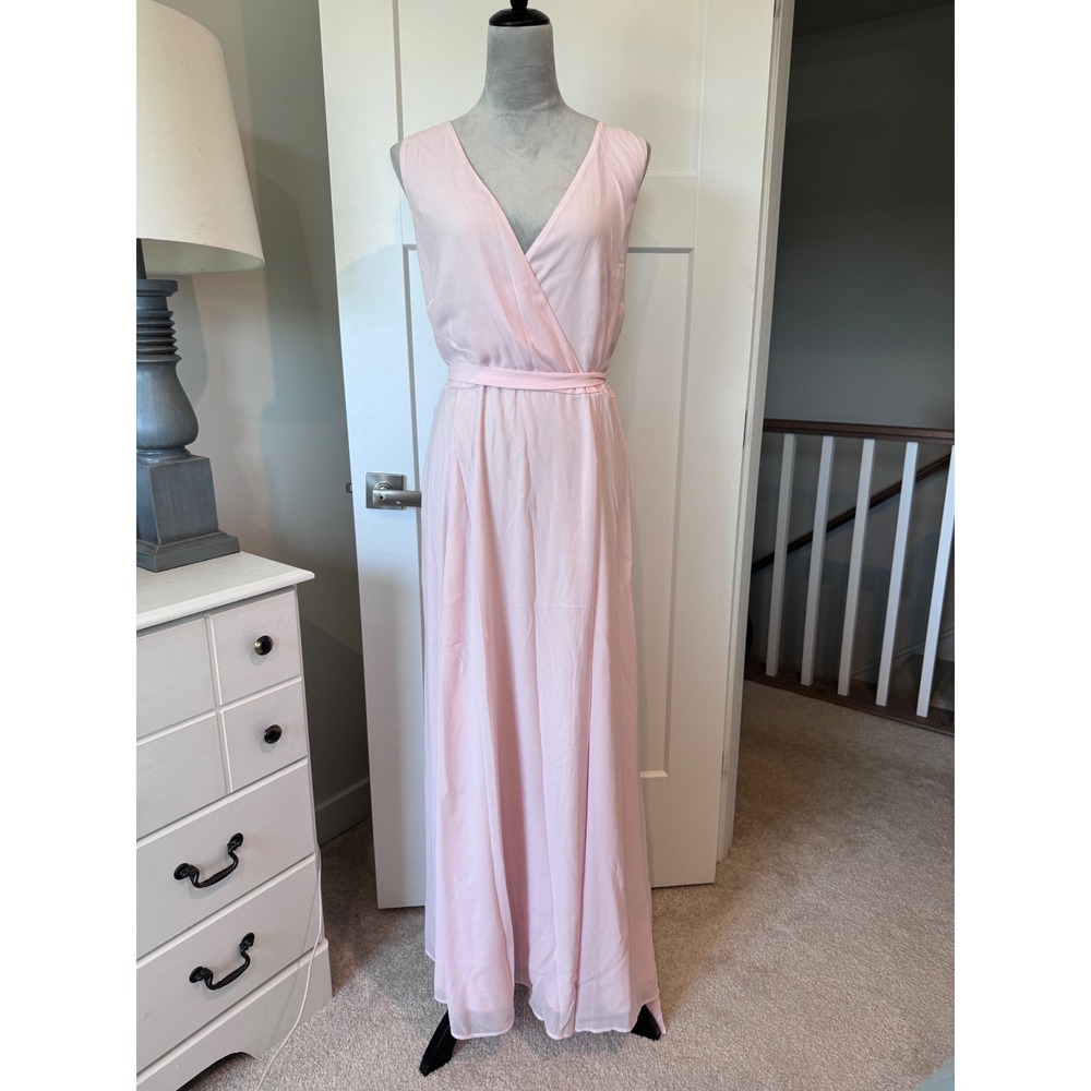 ModCloth Pink Surplice V-Neck Maxi Dress Plus Size 22 Sleeveless Formal Gown NWT